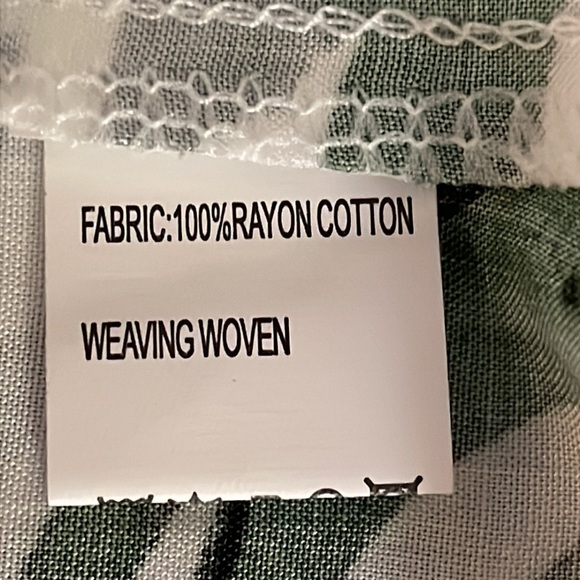 Poppy Love Petal Woman Robe One size fits most Green white fern palm print tie - Picture 9 of 10